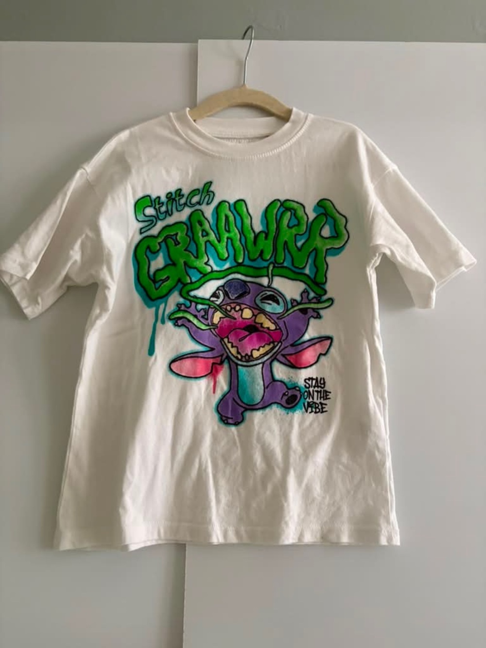 Zara Graffiti Disney Stitch Tee | size 6-7 years